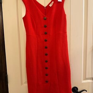 Elegant Red Button-Down Dress